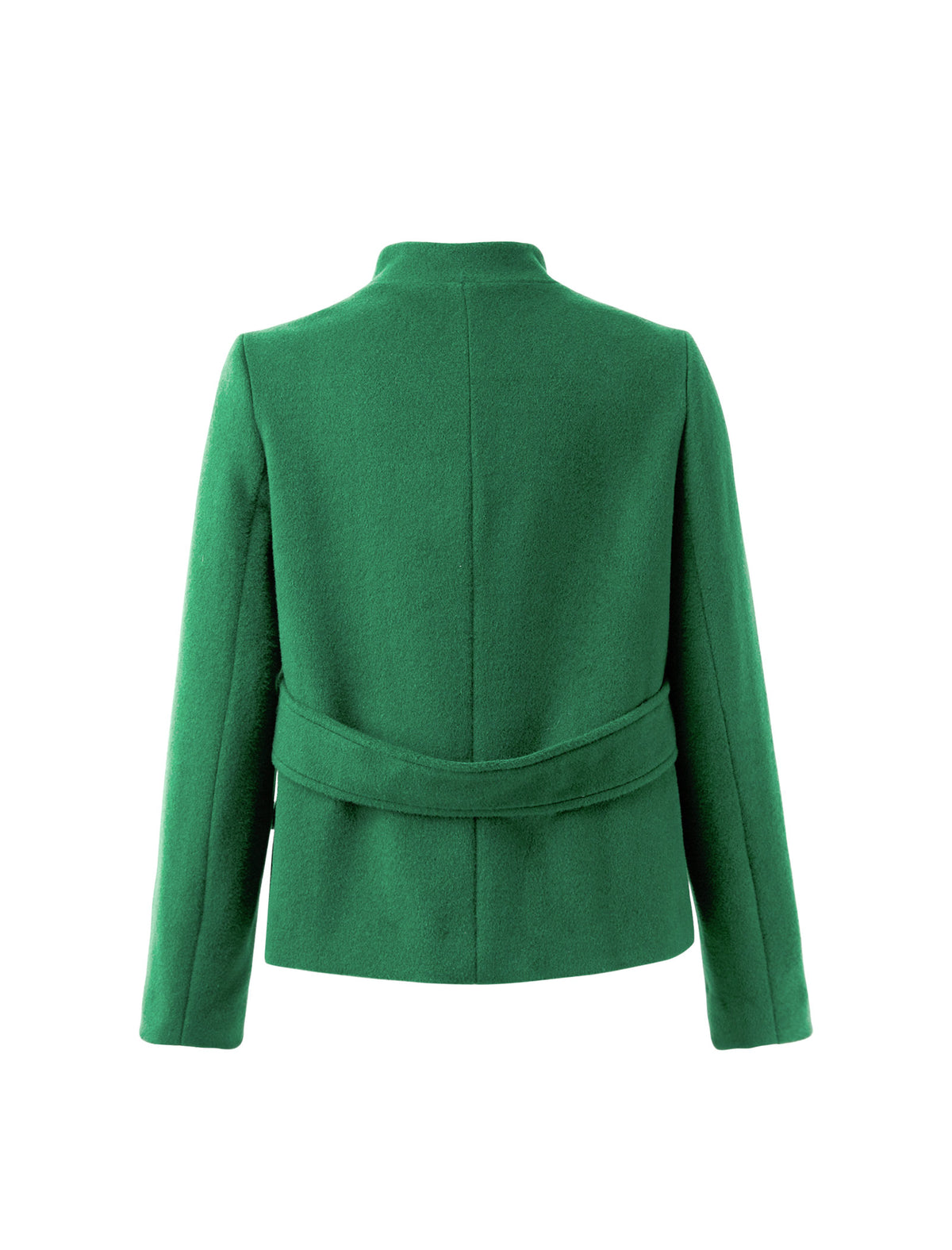 Wool Blend Button-Front Cropped Jacket