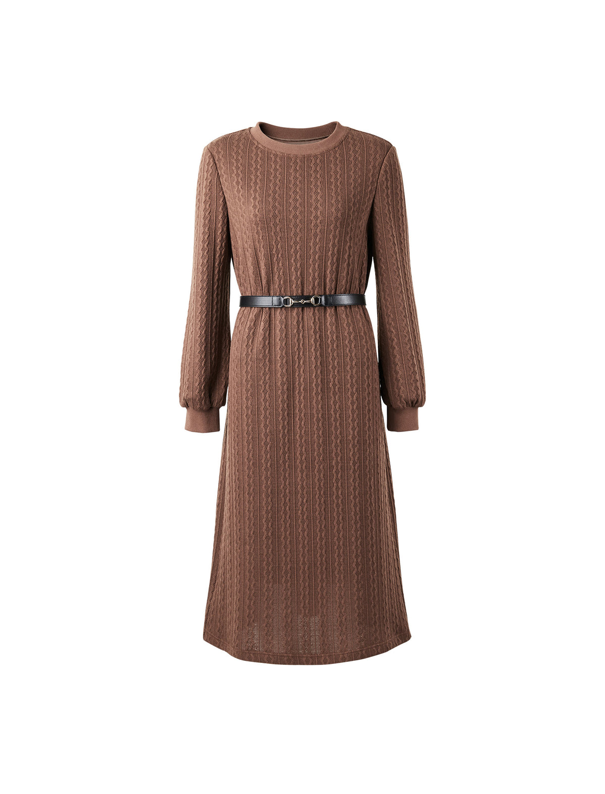 Classic Ribbed Belted Dress