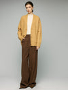Wool And Mulberry Silk Blend V-Neck Relaxed Button Cardigan