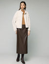 Stand-Collar Contrast-Panel Zip-Front Cropped Jacket
