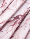 Pink Marble Print Pleated Midi Skirt