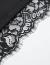 High Waist Lace Hem Back Slit Midi Pencil Skirt