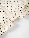 Polka Dot Ruffle Hem Midi Skirt