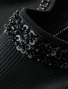 Embellished Zip Front Knit Top