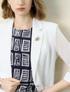 3/4 Sleeve Button-Front Blazer