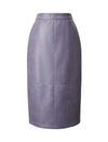 PU Leather Back Slit Midi Skirt