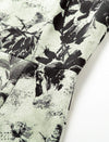 Sage Floral Ink Print Sleeveless Sheath Dress