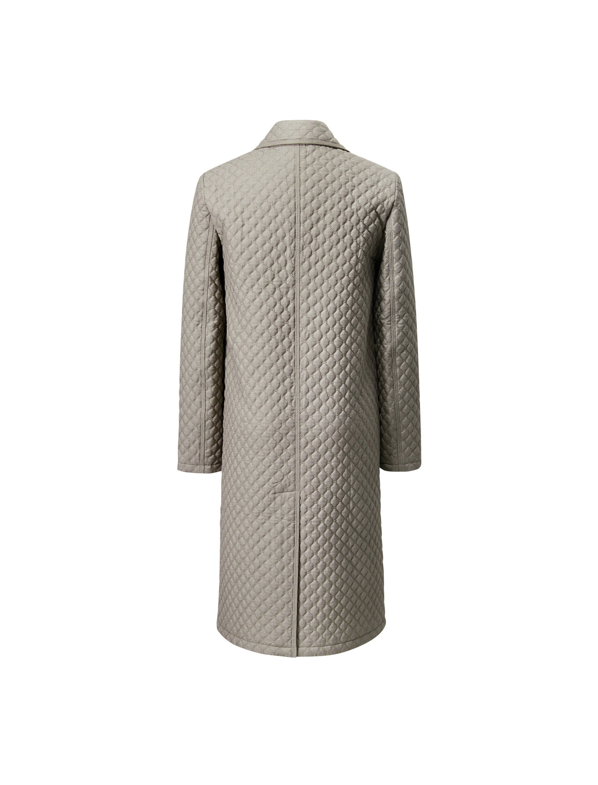 Quilted Notched-Lapel Pocket Padded Coat