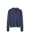 Wool Blend Mock Neck Jacquard Knit Sweater