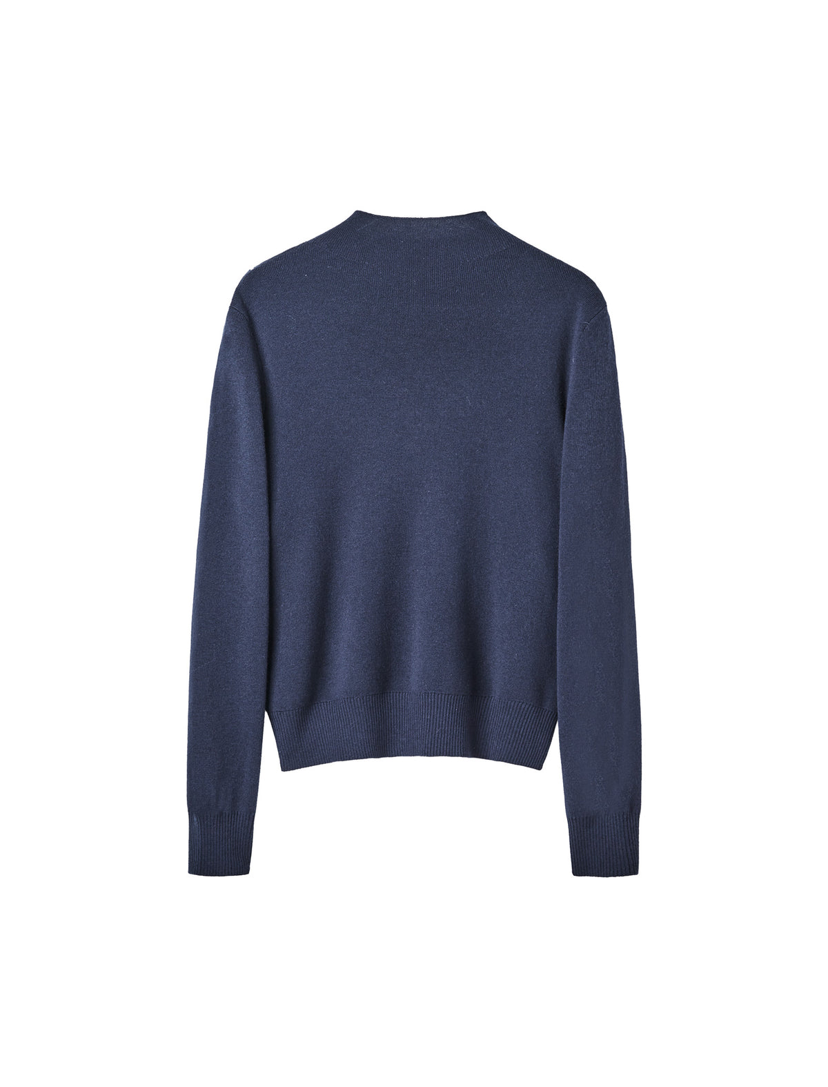 Wool Blend Mock Neck Jacquard Knit Sweater