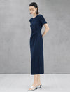 Knot-Waist Textured Maxi Dress