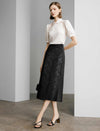 Black Textured Jacquard Skirt
