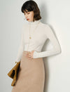 100% Wool Turtleneck Slim-Fit Knit Top