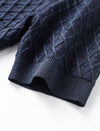Diamond Textured Short Sleeve Knit Cardigan