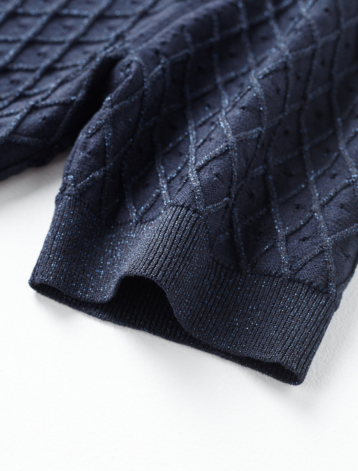 Diamond Textured Short Sleeve Knit Cardigan