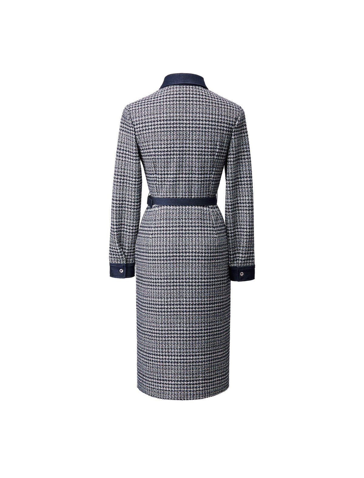 Colorblock Collared Pocket Fitted Dress