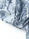 Leaf Print Tie Neck Puff Sleeve Top