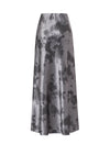 Satin Tie-Dye Midi Skirt