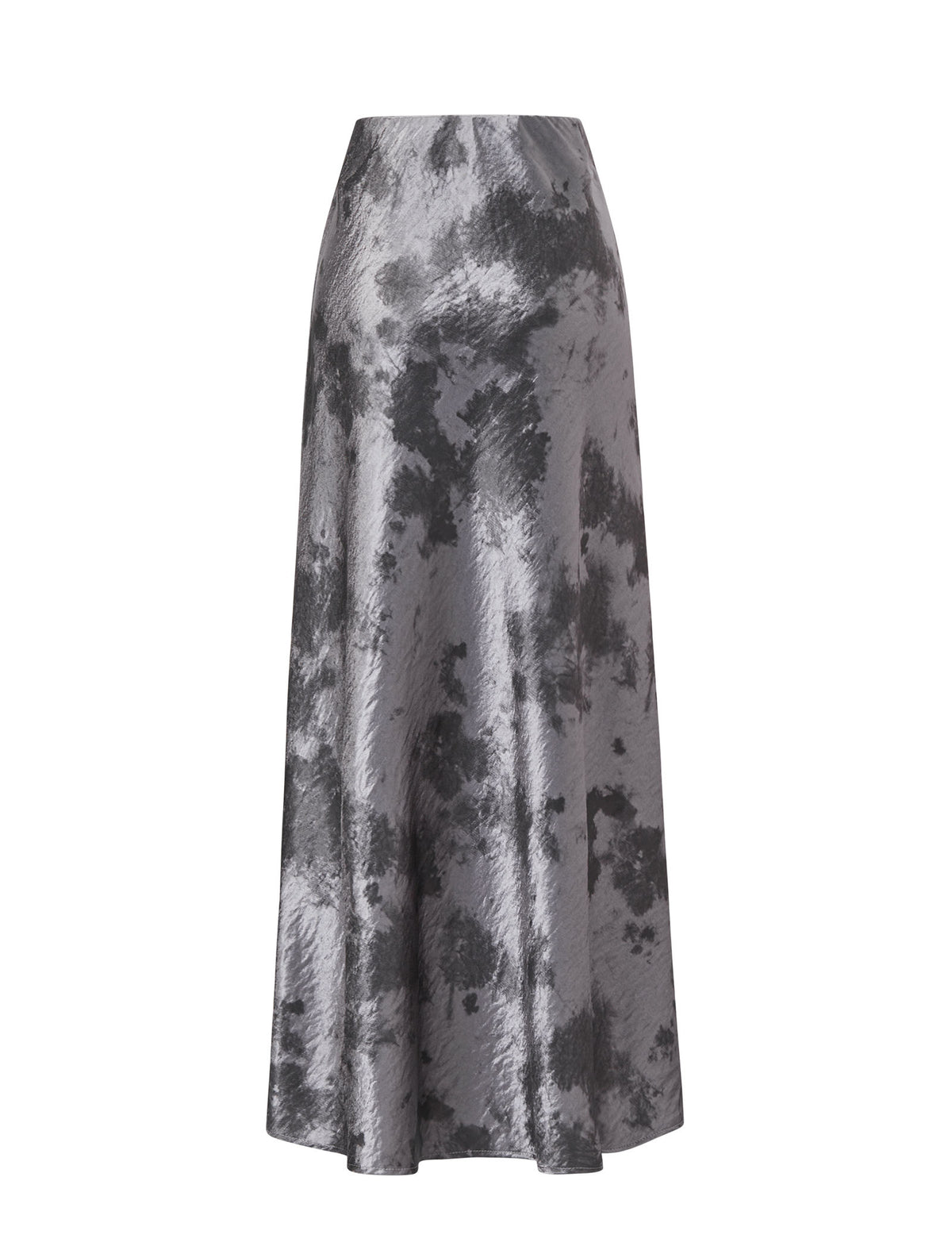 Satin Tie-Dye Midi Skirt