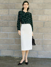 Star Print Mandarin Collar Blouse