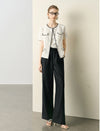 Linen Wide-Leg Drawstring Pants