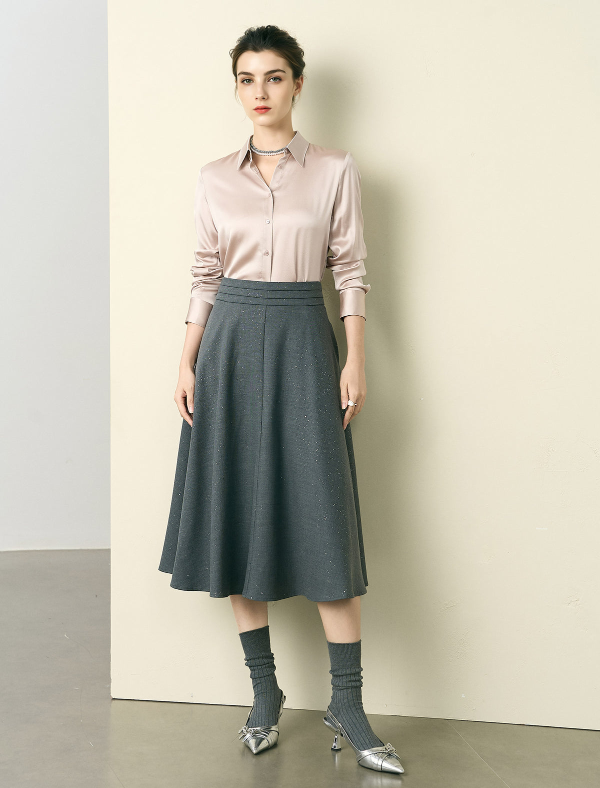 Mulberry Silk Button-Down Shirt