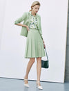 Solid Color Pleated A-Line Skirt