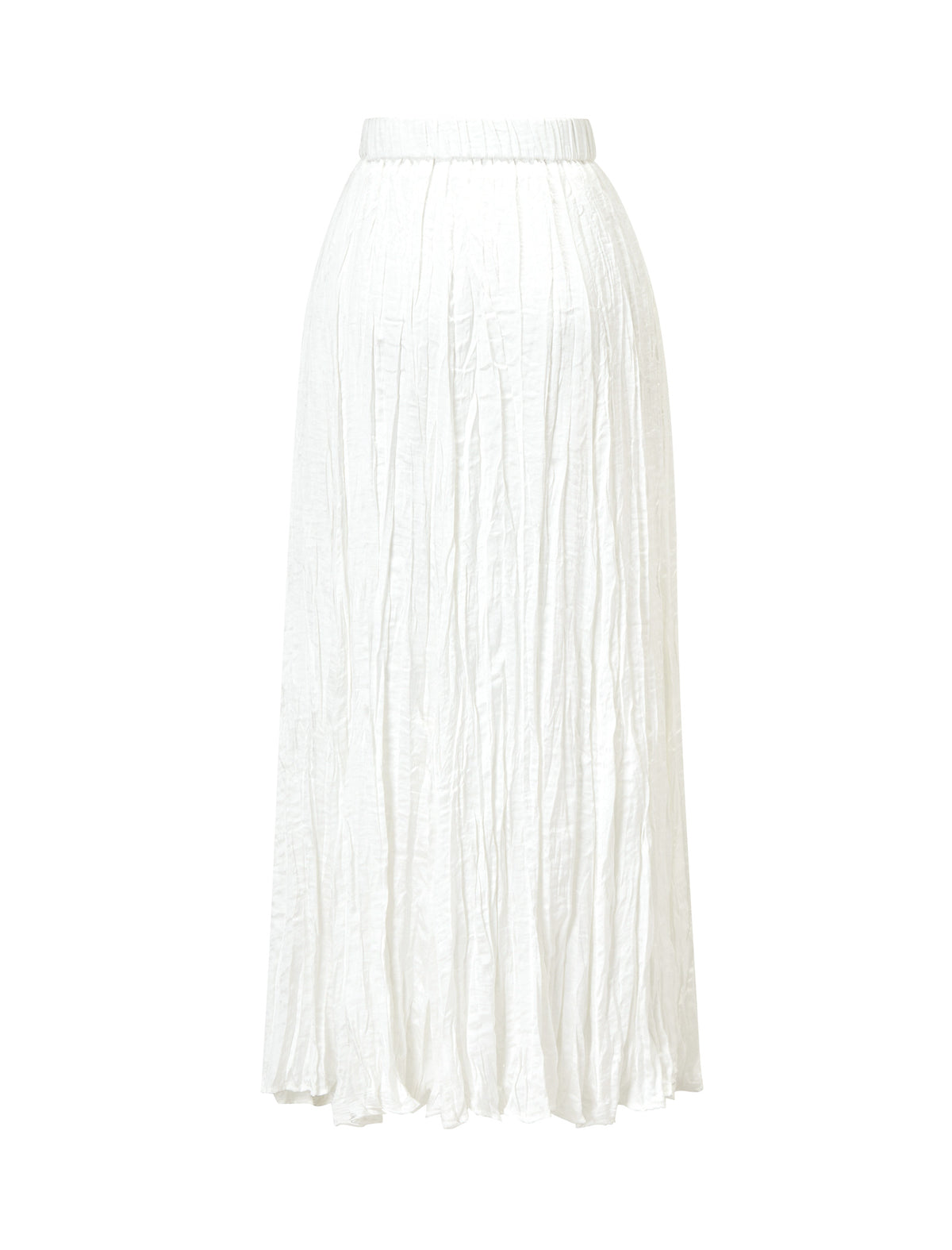Flowy Textured Pleated Midi Skirt