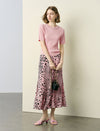 Beaded Collar Ribbed Short Sleeve Knit Top