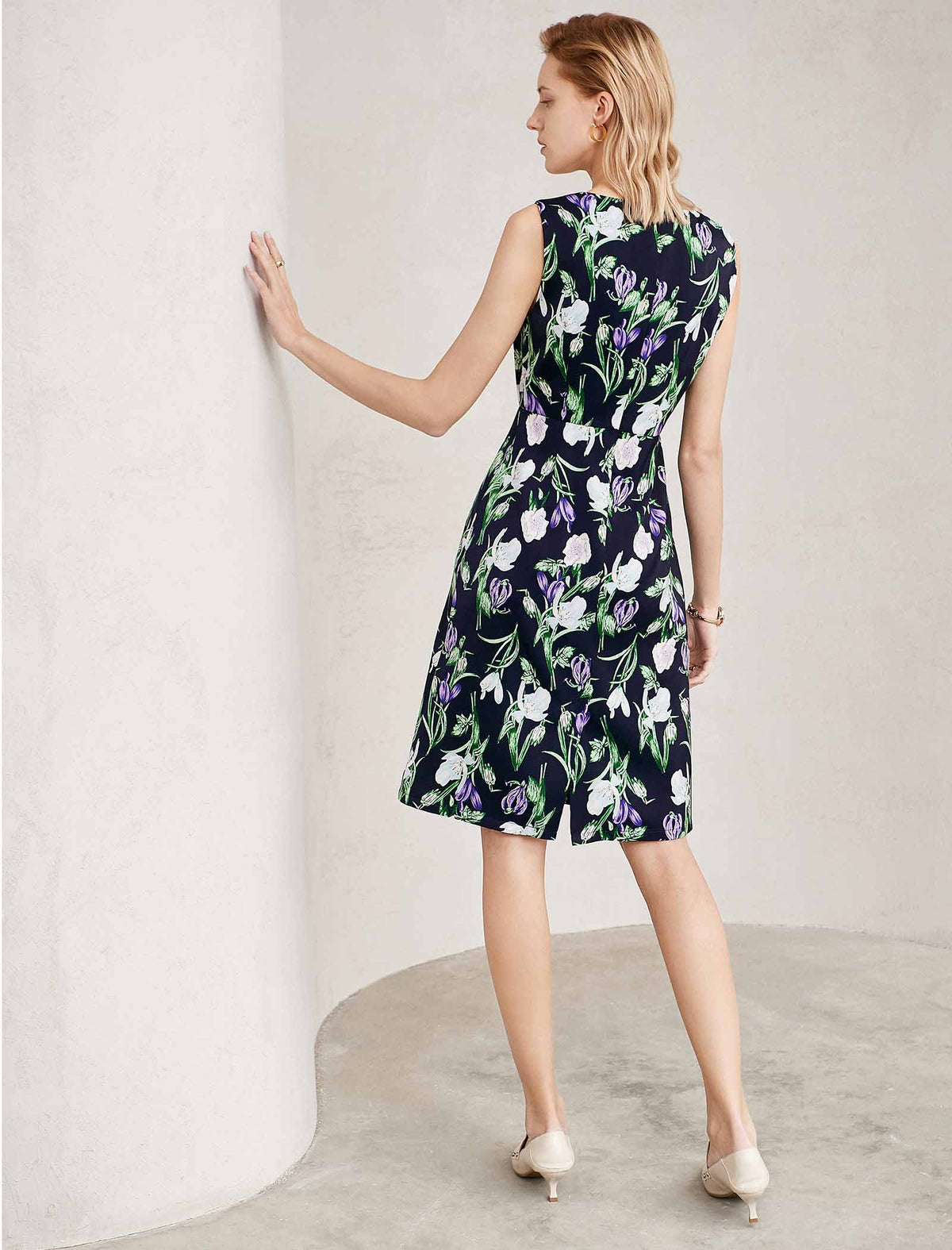Floral Sheath Sleeveless Dress