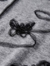 Gray Embroidered Loose Knit Cardigan