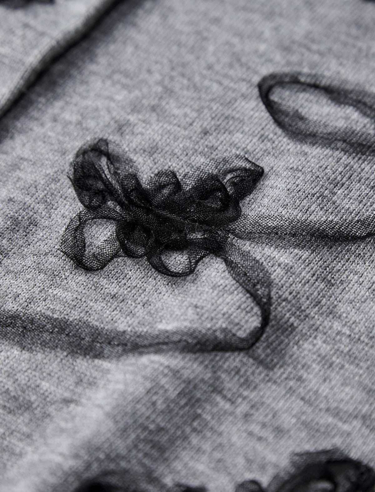 Gray Embroidered Loose Knit Cardigan