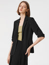 Lightweight Ruched Sleeve Blazer