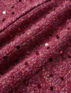 Burgundy Sequin-Embellished Cardigan