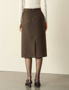 Wool Blend Midi Skirt