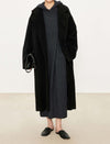 Oversized 100%Wool Hooded Midi Dress