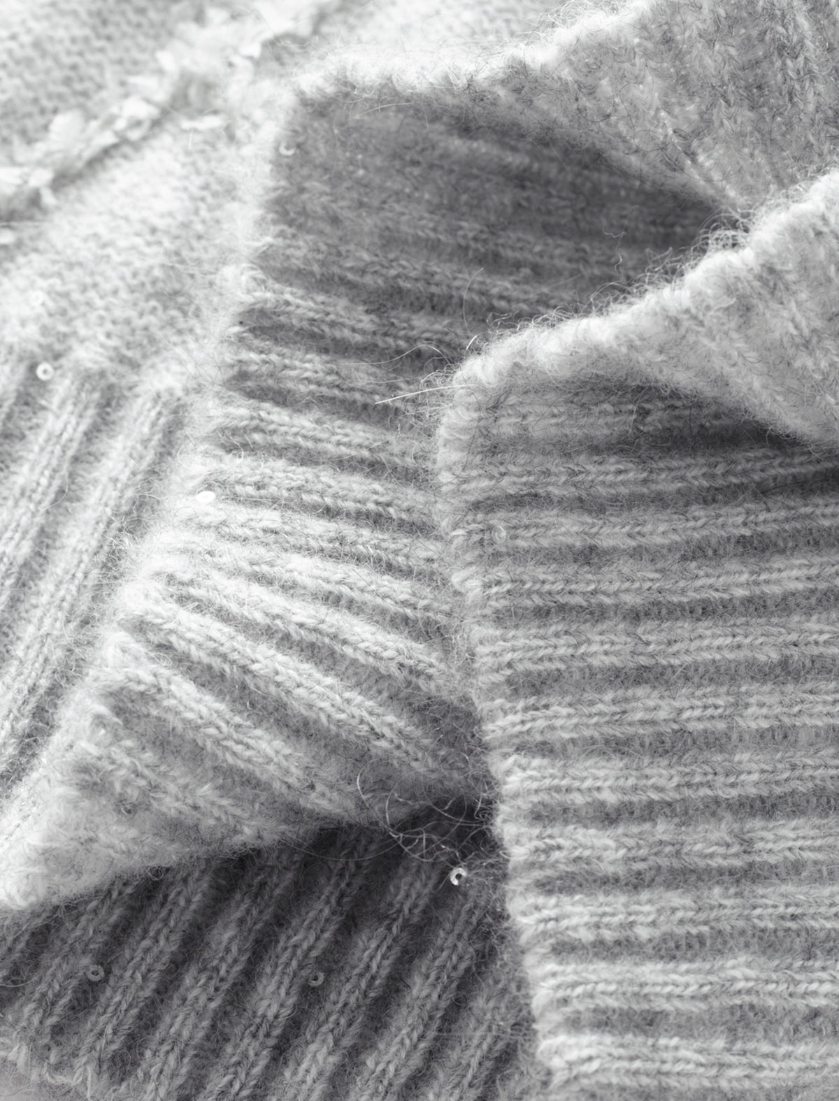 Mohair Sequins Diamond Knit Sweater