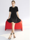 Embellished Neckline Fit And Flare Dress