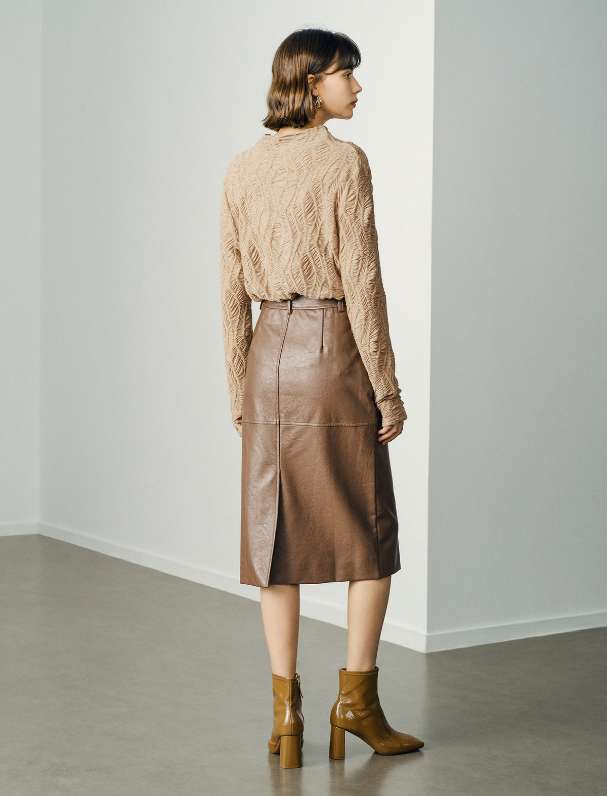 Textured Mock Neck Top