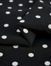 Black Polka Dot Puff Sleeve Ruffle Hem Dress