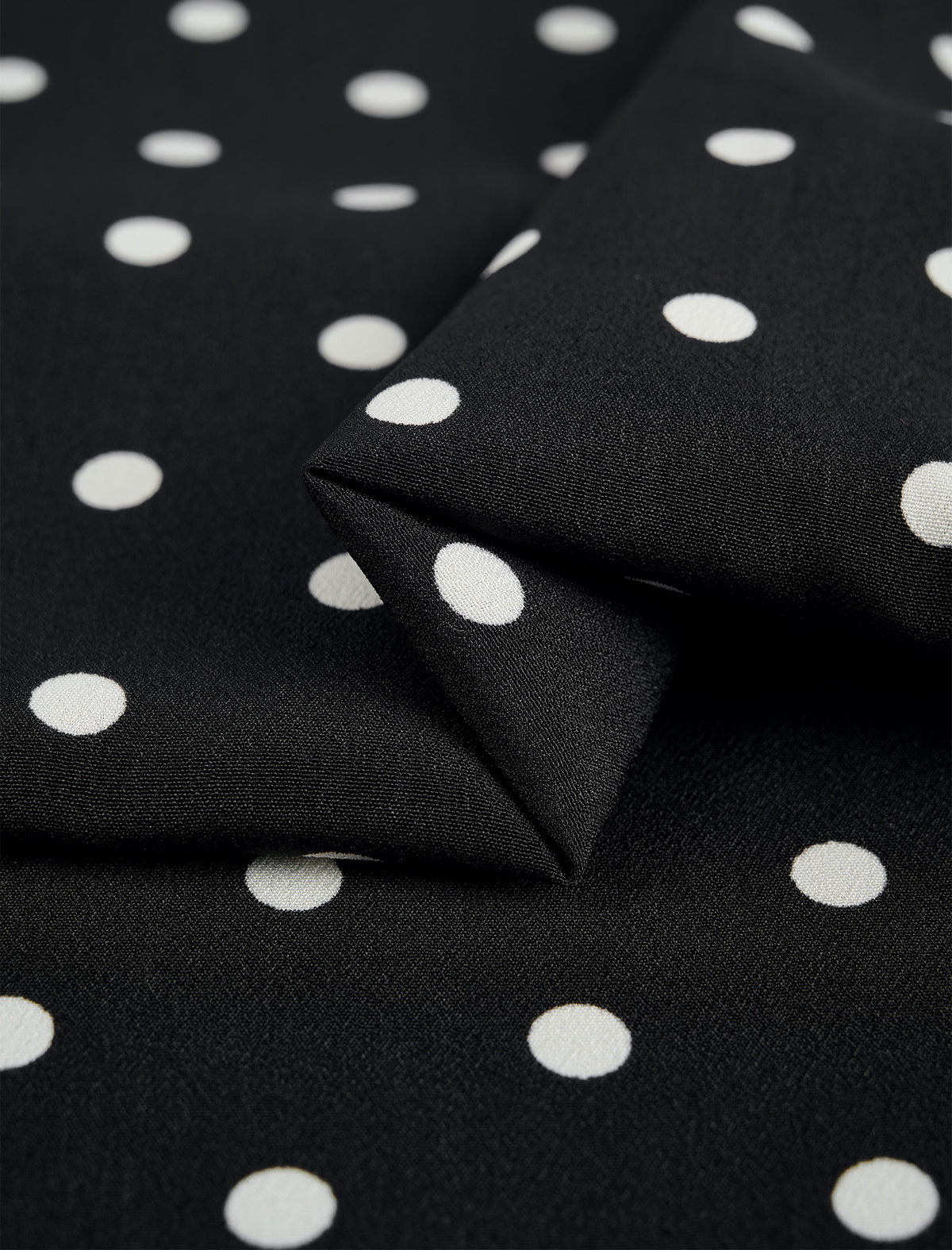 Black Polka Dot Puff Sleeve Ruffle Hem Dress