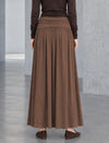 Ruched Waist Gathered A Line Maxi Skirt