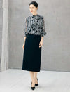 High Waist Straight Midi Skirt