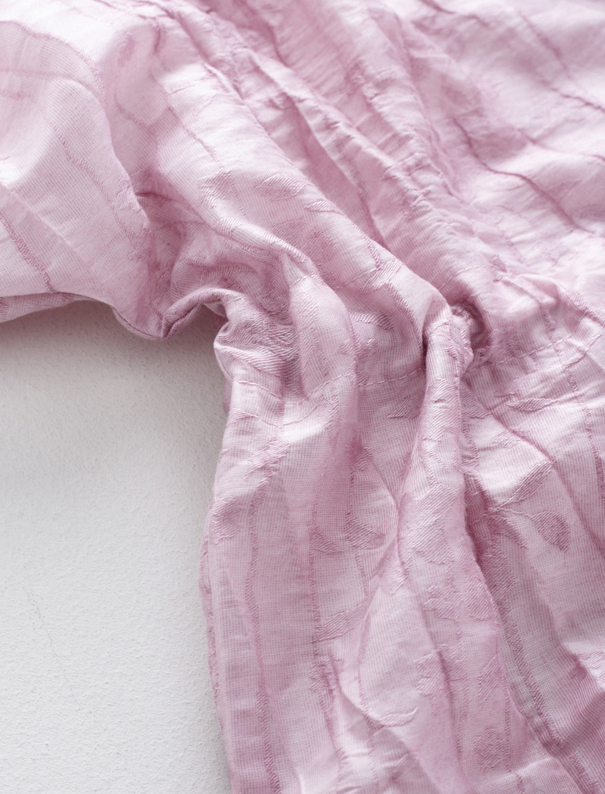 Textured Floral Drawstring Waist Top