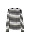 Striped Contrast-Panel Long-Sleeve Knit Top