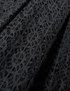 Embellished Trim Black Lace Midi Dress