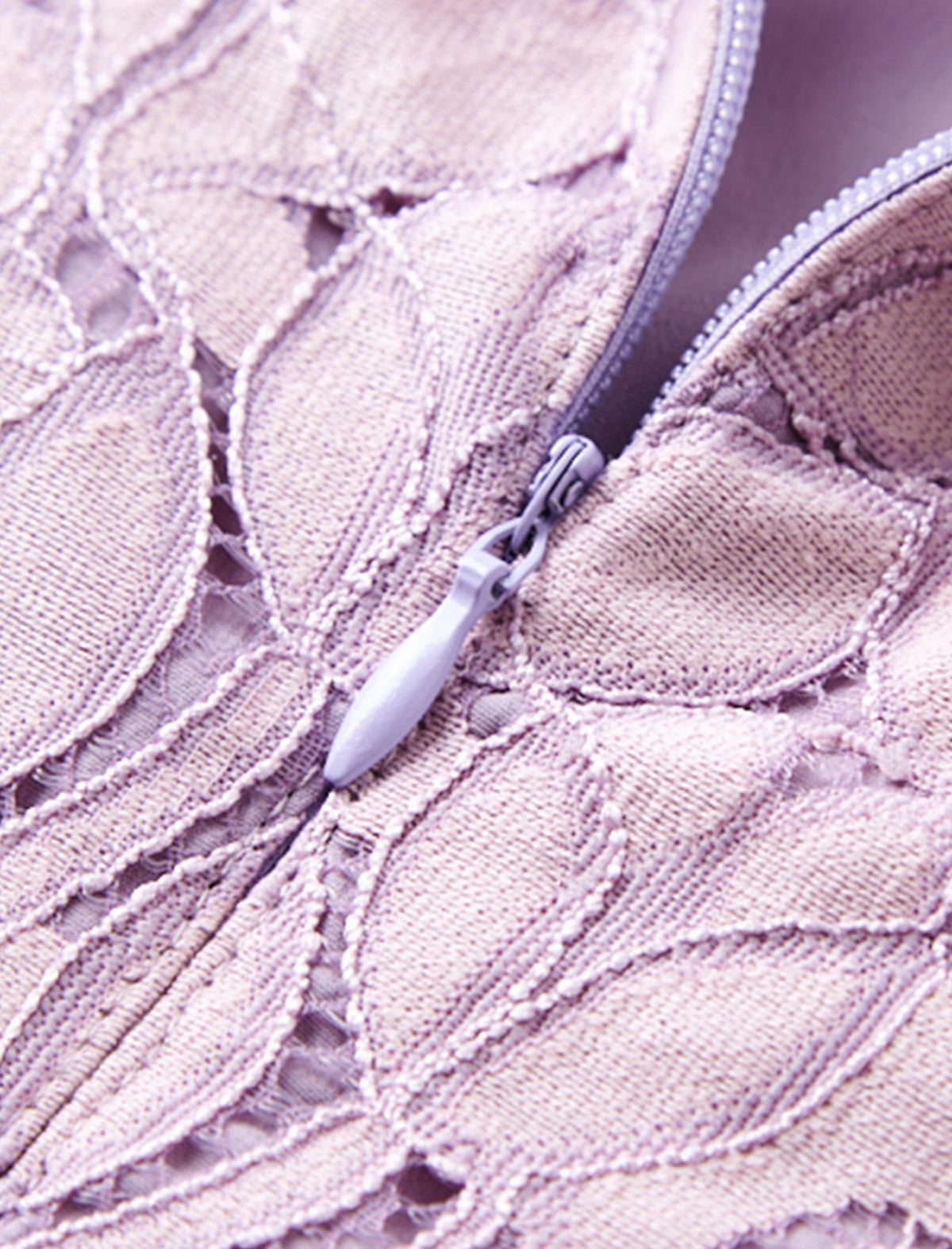 Lilac Floral V-Neck Lace Dress