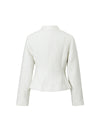 Wool Blend Stand-Collar Zip-Front Peplum Jacket