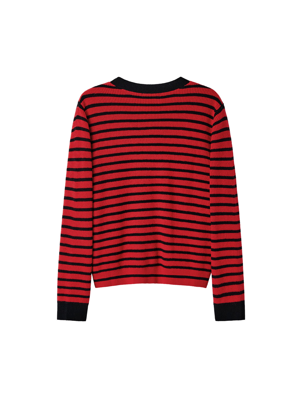 Striped V Neck Button-Front Layered Look Top