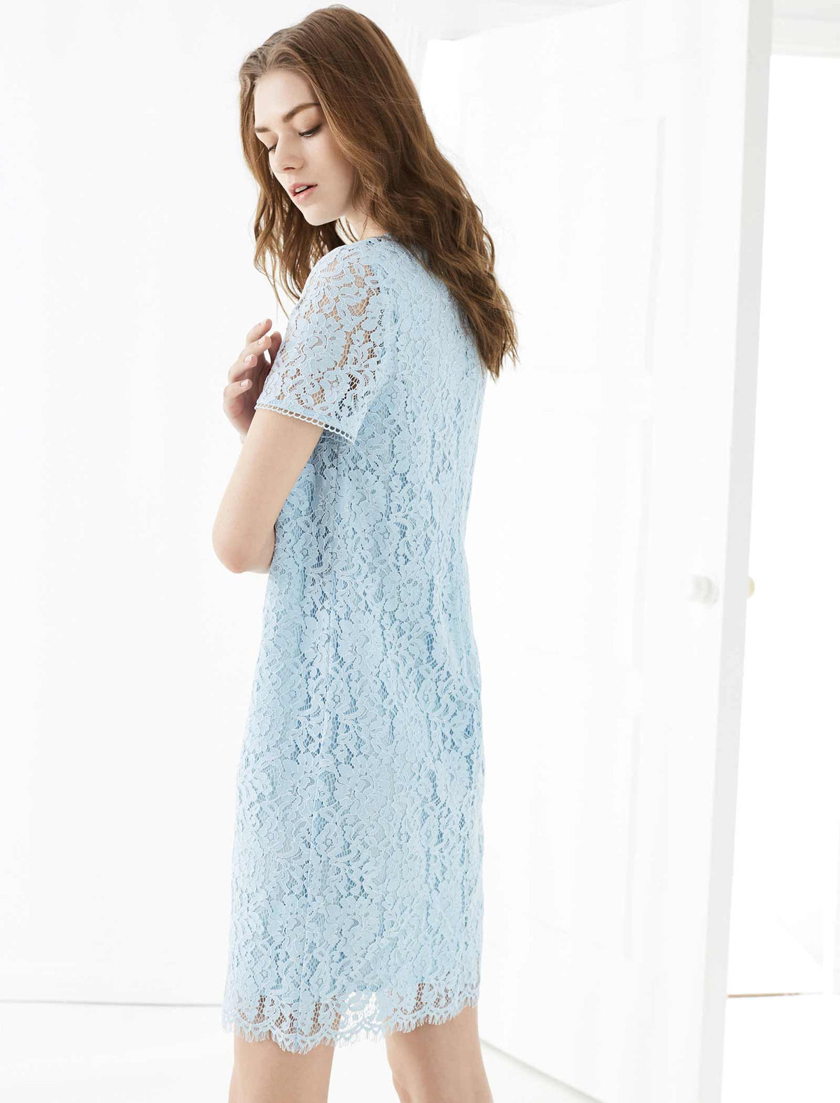 V-Neck Lace Cutout Dress